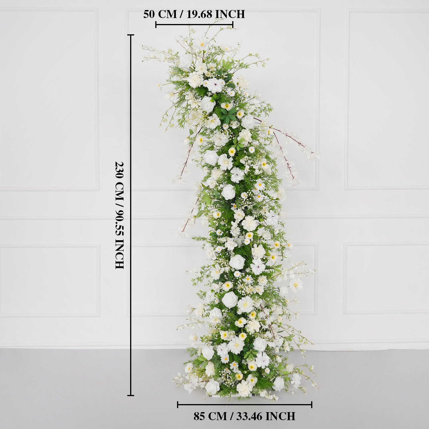 Uflower Green White Floral Horn Arch Wedding Party Backdrop Decor